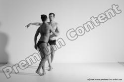 Underwear Woman - Man White Average Short Brown Dancing Dynamic poses Academic